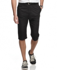Dress up your casual look with these polished capri shorts from Calvin Klein.