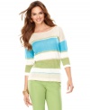 Show your artistic side in Charter Club's delicate sweater. The painterly striped print is right on-trend this season!