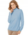 This soft cotton turtleneck from Karen Scott pairs perfectly with khakis for weekend-ready style.
