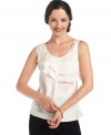This top from Tahari by ASL adds a feminine flourish to your pantsuit or skirt suit.