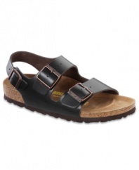 A cool complement to your warm weather wardrobe, these lightweight Birkenstock men's sandals put the finishing touches on any laid-back look.
