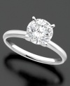 Celebrate perfection. This beautiful engagement ring features round-cut diamond (2 ct. t.w.) set in 14k white gold.