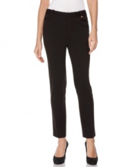 In an ultra-stretchy ponte fabric, these sleek Calvin Klein straight-leg trousers are chic yet comfortable!