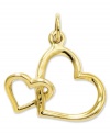 Double your affection. This cute cut-out double heart charm is crafted in polished 14k gold. Chain not included. Approximate length: 7/10 inch. Approximate width: 3/5 inch.