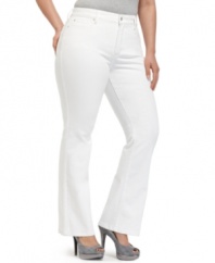 Look white hot in Not Your Daughter's Jeans' plus size boot cut jeans, featuring a control panel for a flattering shape.