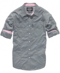 With cool contrast details, this shirt from Ecko Unltd is a welcome shakeup of your weekend wardrobe.