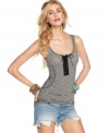 With a hot lace-up detail, this striped Free People tank is a sizzling summer topper!