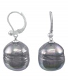 From the island of Mallorca, Spain, these drop earrings feature gray baroque organic man-made pearls (12 mm) set in sterling silver. Approximate drop: 1/2 inch.