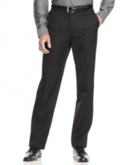 Upgrade your professional look with these modern, slim-fit pants from Calvin Klein.