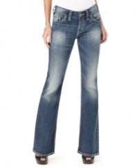 Awesome fading meets the boot cut leg in this pair of denim from Silver Jeans!