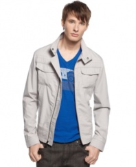Upgrade your layered look with this moto-inspired jacket from Kenneth Cole Reaction.