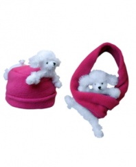 A great way to snuggle with your buddy leaving those little hands free to play! With a puppy's head at one end and his bottom at the other, simply tie the scarf together and with a kiss on the chin, your buddy becomes whole right before your very eyes. A winter favorite from BearHands.
