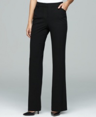 Bandolino's flat-front pants give you a sleek look and a long, lean silhouette that's right day or night!