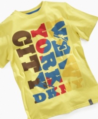 Too cool for school. He can throw on this tee from DKNY when the weekend rolls around for a cool summer style.