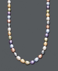 Classic style with a hint of pastel color. Fresh by Honora necklace features multicolored cultured freshwater pearls (7-8 mm) set in sterling silver. Necklace can be worn long or doubled for a chic, layered look. Approximate length: 36 inches.
