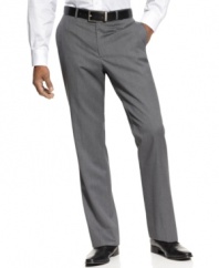 Looking for clean lines and a sleek, flat-front construction? These modern wool dress pants from Tommy Hilfiger make a smart addition to your workweek rotation.