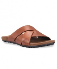 Smooth and sophisticated, these lightweight slide men's sandals make a great addition to any guy's warm weather wardrobe.
