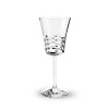 Horizontal, leaf-like cuts dance across the bowls of this captivating stemware collection from Baccarat.