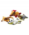 Give back to your pet with the soft and durable Animal Planet Plush Toy 4-pack, featuring a hidden squeaker inside for extra fun! Each set includes a moose, bear, raccoon and beaver.