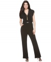 Pull it all together with NY Collection's jersey jumpsuit. The belted waist gives it a dressed-up, day-to-night look!