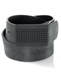 Keep it sleek with this all-black plaque belt from American Rag.