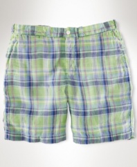 A classic warm-weather staple, the Bradbury short is crafted from rugged cotton madras for a timeless, preppy look.