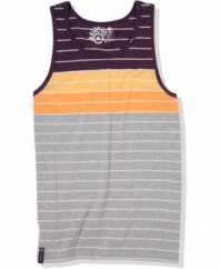 With a cool color palette, this big and tall polo shirt from LRG is striped to win.