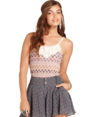 Crochet and lace combine for a super sweet Free People summer tank -- perfect for a girly getup!