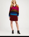 Bold colorblocked stripes give the right graphic punch to this soft wool pullover.V-neckDropped shouldersLong sleevesAbout 28 from shoulder to hemWoolDry cleanImportedModel shown is 5'10 (177cm) wearing US size Small.