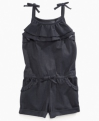 Rich ruffles. Playtime will be her favorite time with this fun romper from So Jenni. (Clearance)