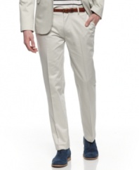 Straighten out. These straight-leg pants will increase your VP look during the summer workweeks.