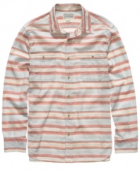 Let a little color into your life with this cool striped shirt from Lucky Brand Jeans.