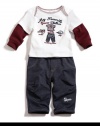 GUESS Tee and Pants Set, WHITE (6/9M)