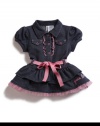 GUESS Belted Dress with Bloomers Set, INDIGO (6/9M)