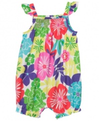 Brighten up your little blossom with this vibrant romper from Carter's.