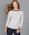 This Tommy Hilfiger top offers spot-on style, with a flattering boat neckline and an unexpected back zipper!
