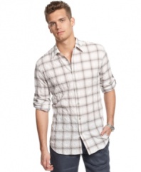 Need a change of pattern? Try this plaid shirt from Calvin Klein to kickstart your seasonal look.