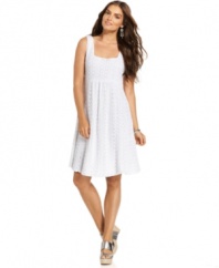 Summer's not complete without a white-hot sundress! Fever's version features delicate crochet and a flattering square neckline.
