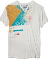 State of the art. Elevate your graphic tee collection with this colorful, sophisticated style from Guess.
