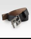 Superior sophisticated style delicately woven in fine Italian leather with logo buckle.LeatherAbout 1¼ wideMade in Italy