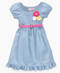 All dolled up. She'll be ready for her play-date or anything else in this adorable belted dress from Guess.