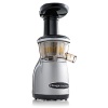 Omega's high-speed VRT350 juicer features the superior efficiency of a masticating style juicer in a vertical design. Compact and productive, this juicer boats a processing speed of 80 RPM - a low rotation speed that preserves healthy enzymes in juice for longer-lasting and better-tasting juice. An oversized spout makes for easy serving. Plus, the Auto Clean System will pre-clean your juicing screen, and after juicing there are only five simple parts to rinse.