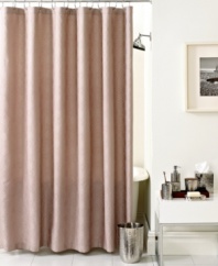 Sheer sophistication. An allover tonal diamond matelasse design renders luxe texture and style in this shower curtain from Hotel Collection for a modern addition to any bathroom. Comes in two neutral tones.