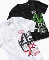 Outline an outstanding style for fall with one of these stencil t-shirts from LRG.