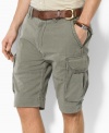 Rugged classic-fitting short in washed cotton chino.