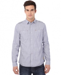 Your weekend look is set. This shirt from Buffalo David Bitton is instant casual cool.