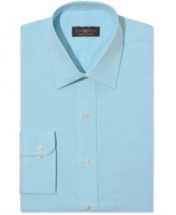 Embrace a pattern in your work wardrobe. This Club Room micro check dress shirt makes it easy.