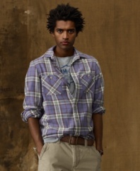 No matter how you style it, this dry-weight flannel workshirt gives any look laid-back cool with its faded plaid print.