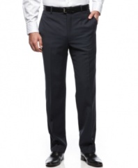 Navy never looked so cool. Take a step out of the black box with these slim-fit suit pants from Alfani RED.