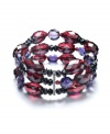 Give your look an extra lift with this vivacious bracelet. Three row Lauren by Ralph Lauren design features multicolored glass and resin beads set in mixed metal. Bracelet stretches to fit wrist. Approximate diameter: 2 inches.